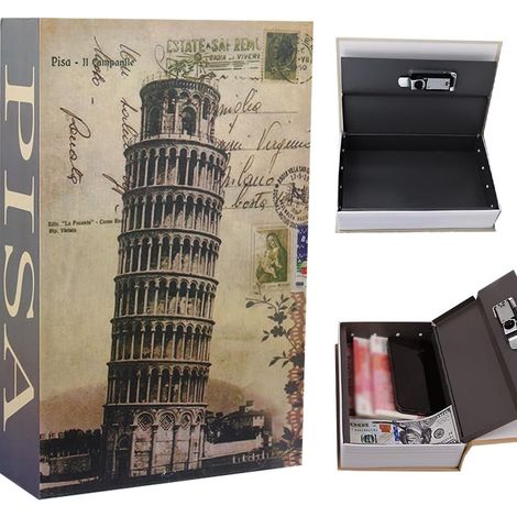 Buchförmiger Tresor mit Zahlenschloss, Tresor mit Schlüssel, Tresor für Büro und Zuhause, Aufbewahrungsbox für Bücher (1/5)