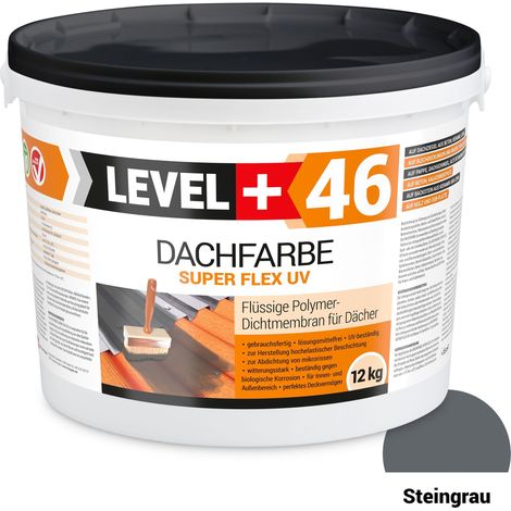 LEVEL+ Dachfarbe elastische Dicht-Polymermembrane L+46 STEINGRAU - 12KG