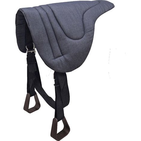 Bareback in tessuto imbottito completo di staffe e sottopancia