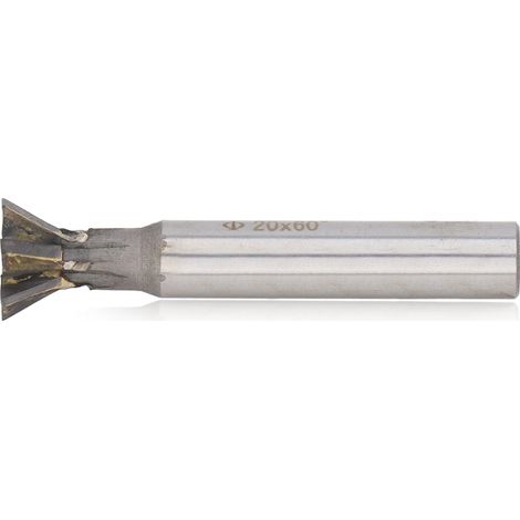 60°-Hartmetall-Schwalbenschwanzfräser, 20 mm, 6 Schneiden, Nutfräser mit geradem Schaft (1/5)