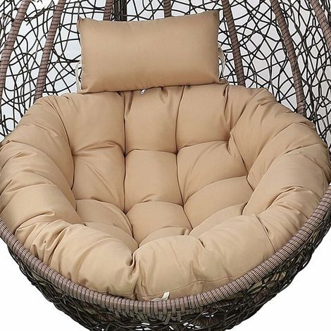Oeuf Coussin De Chaise De Remplacement Panier Suspendu Coussins De Chaise Balançoire avec Appui-Tête, Couleur Unie Extérieur Intérieur Épais Grand Coussin De Siège (Chaise Non Incluse)-Karteo (1/5)