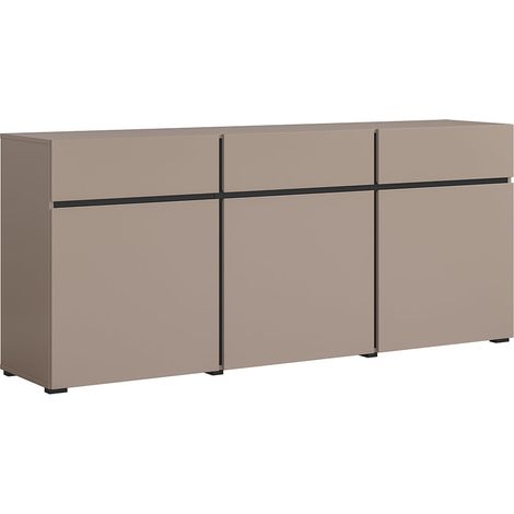 Buffet 3 portes 3 tiroirs Lilia Taupe (1/5)