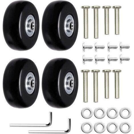 4 Pièces Valise Roues de Rechange Valise Roues Remplacement Roue de Valise Universelle Bagages Essieux et roulettes roulettes de Rechange Réparation pour Les Bagages Valise (40mm x 18mm)