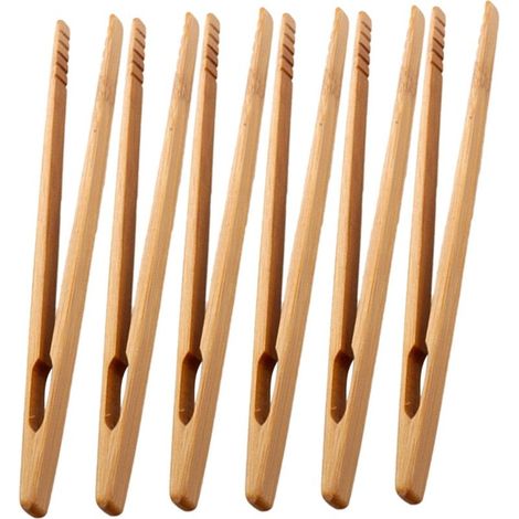 Set mit 6 Bambuspinzetten zum Kochen und zur Förderung der Feinmotorik (1/5)