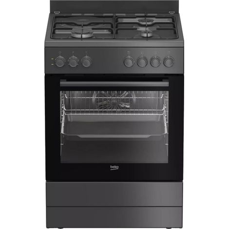 Beko – Cuisinière mixte 60 cm – 3 foyers gaz + 1 électrique – Chaleur tournante – Nettoyage par catalyse – Capacité 72 L – Classe A (1/5)