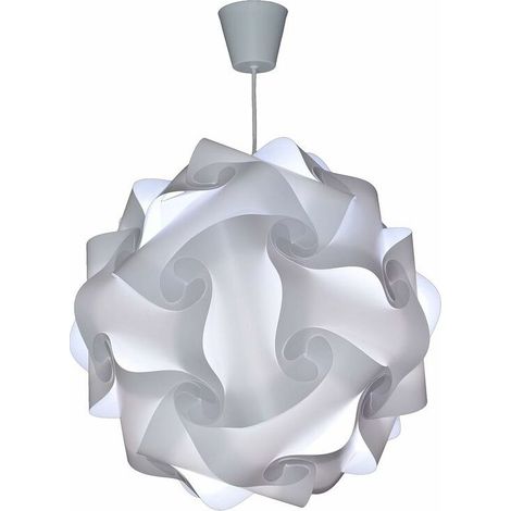 DIY Luminaire à Suspension, Abat-Jour à Suspendre au Plafond, Pour Décoration Salon, Chambre Enfants, Ado, Adultes - Ø30 cm - Blanc (1/4)