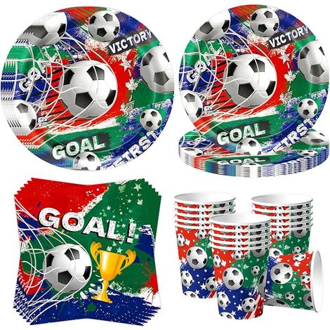 Set de vaisselle de fête Football pour 16 invités (52 pièces) (1/5)