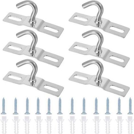 6 Pièces Crochet de Plafond, Plaques de Crochet, Plafonnier Plaque de Base, Acier Crochet de Plafond Robuste avec Vis pour Lampe Suspendue, Plante, Panier, Ventilateur (70mm) (1/5)