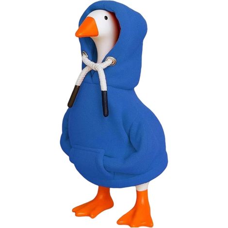 Parka für Gartengansfigur, Außendekoration für Veranda oder Terrasse, wasserdichte Kleidung für Gänsefiguren, die an einer Tasche befestigt oder im Gras platziert werden, blau S (1/5)