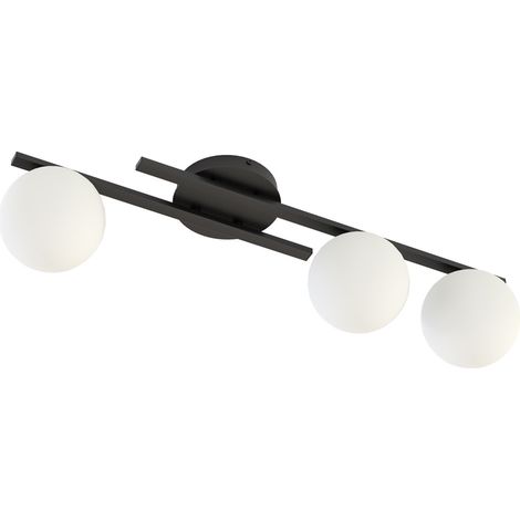 Plafoniera loft sfere vetro nero/bianco 3xE14 Kairo Emibig (1/5)