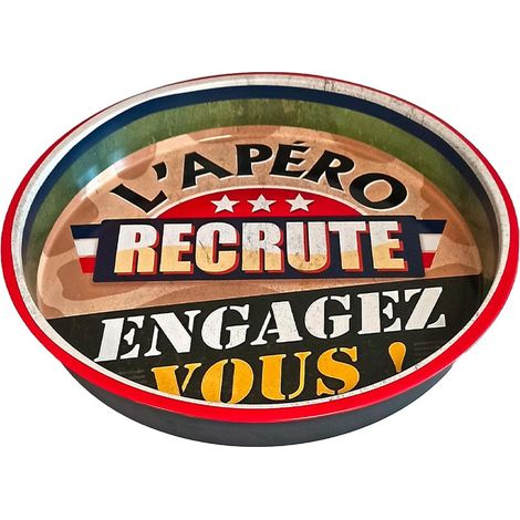 Plateau métallique L'APERO RECRUTE (1/3)