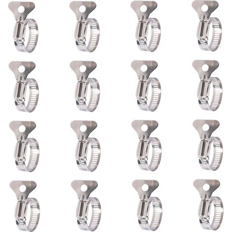 Lot de 16 Colliers de Serrage Inoxydable Ajustables 21-38mm, Collier Serrage Métallique pour Tuyau, Robuste et Résistant pour Usage Domestique, Jardin, Automobile (1/5)