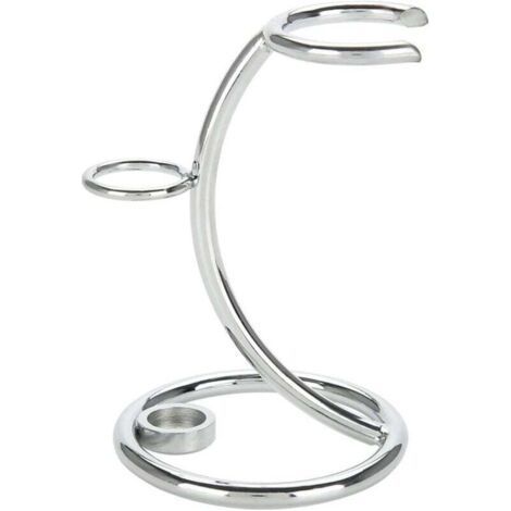 Metal Razor and Shaving Brush Holder, Durable Razor Stand, Professional Shaving Tool Set, Curved Design, 2 in 1 for Men, for Home and Travel, Silver (1/4)
