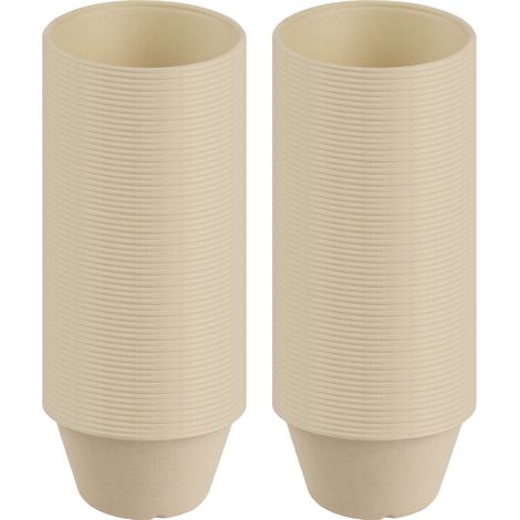 Lot de 100 Bols en Papier Jetables 1,2 L Beige - Résistants et Écologiques, Idéaux pour Buffets et Fêtes (1/5)