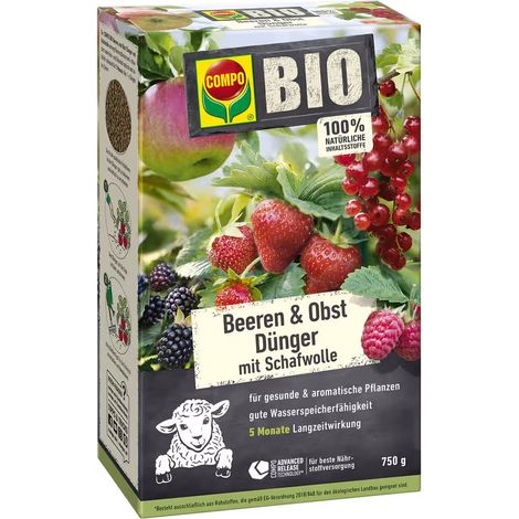 COMPO BIO Beeren- und Obst Dünger mit Schafwolle - 750 g (1/4)
