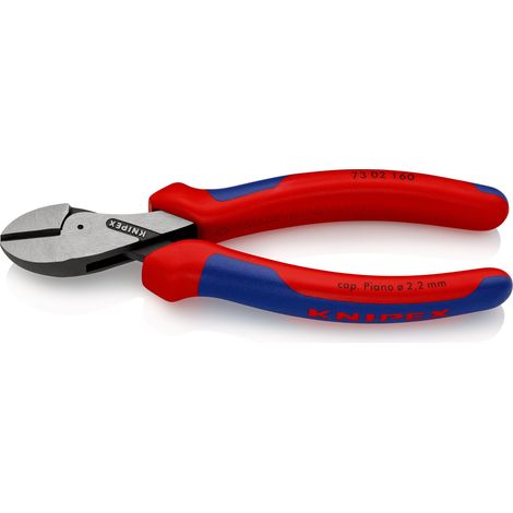 KNIPEX 73 02 160 SB X-Cut® Compact Diagonal Cutter high lever transmission with multi-component handles black atramentized 160 mm (1/4)