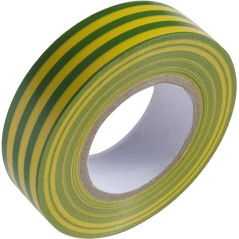 Cinta Aislante 20 m. x 19 mm.  Amarilla / Verde Uso doméstico