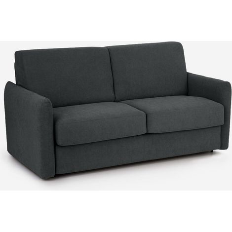 Divano letto 2 posti matrimoniale design compatto Livigno 140 - Nero