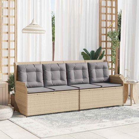 Gartenbank Beige Poly-Rattan