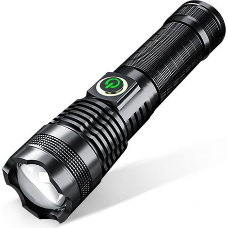 Lampe de poche P50 en alliage d'aluminium affichage de puissance télescopique charge USB forte lumière (1/5)