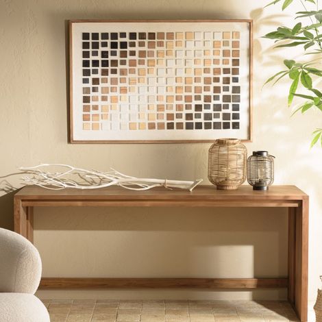 SANDY - Décoration murale 82x122cm mosaïque bois de Pin recyclé (1/5)