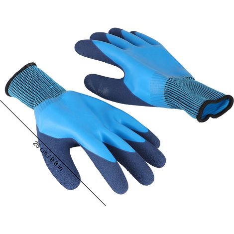 2 paires de gants de protection pour le jardinage et l'agriculture, en latex imperméable et antidérapant. (1/5)