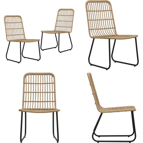 Chaises de jardin lot de 2 Résine tressée Chêne - Chaise De Jardin - Chaise Bistrot - Mobilier De Jardin - Résine Tressée - Chaise Design - Home & Living (1/5)