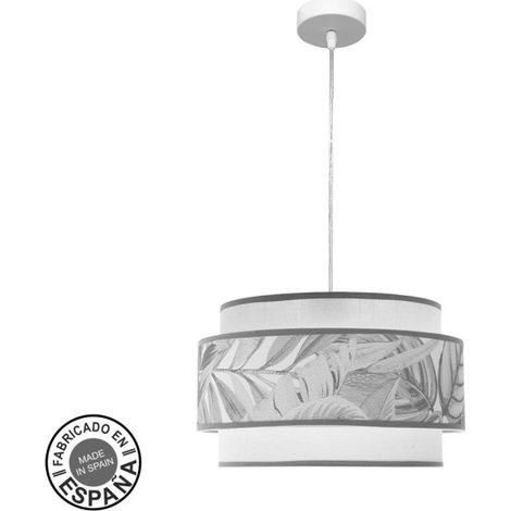 ABRILA AKUNADECOR Camerun Lampada a sospensione De 1 luce con doppio paralume grigio