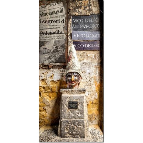 Lupia - Quadro moderno su Tela Canvas DEEP 65X143 cm, con paesaggi e localismi italiani, per casa, soggiorno, capezzale camera da letto, hotel, ufficio, NAPOLI - VICO DEL FICO (1/4)