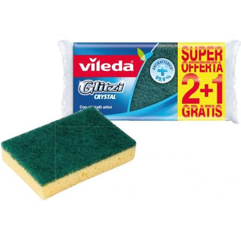 Vileda spugna glitzi crystal 2+1 pz. (30 confezioni) - Vileda