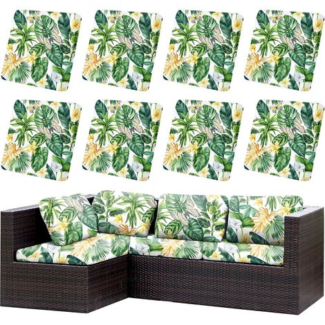 Stretch Cushion Cover Garden Couch Cushion Covers Replacement Cushion Covers Outdoor Furniture Protector Garden Sofa Slipcovers Chair Seat Cover Soft Flexible (8) (1/5)