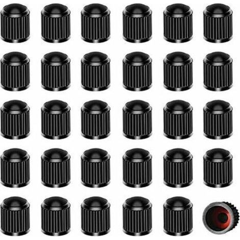 Lot de 30 Bouchons Valve Pneu en Plastique, Bouchons de Pneu avec Joint d'étanchéité pour SUV Vélo Moto Camions 10 12.55mm (1/4)