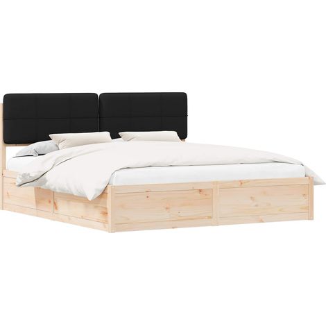 Maison Exclusive - Estructura de Cama con Cabecera Tapizada Negro