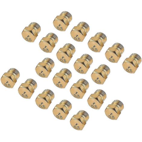 Kit de conversion GPL pour brûleur à gaz naturel - 20 buses en laiton compatibles propane, GPL et gaz naturel - M6 0,75 mm/0,5 mm (1/5)