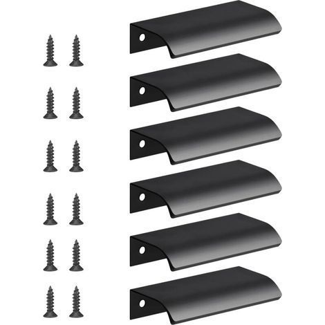 6pcs Cabinet Handle, Invisible Drawer Furniture Handles, Concealed Door Handles Flush Recessed Handle for Drawers Cabinet Doors, Dresser, Hole Distance-64mm (1/5)