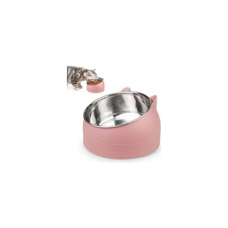 Ensemble de bols pour chat en acier inoxydable, plateforme inclinée 15°, 400 ml – (1/5)
