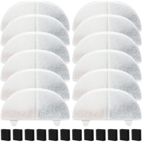 20 Stück Blumenbrunnen Filter für Katzen, 10 Stück Kohlefilter und 10 Stück Schaumstoffschwamm für 20dB 2L WF20 Brunnen mit Harz und Aktivkohle (1/5)