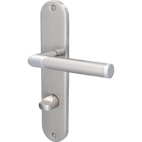 Alpertec WC-Langschildgarnitur Renofast I Messing BI-Colour abgerundet Beschläge
