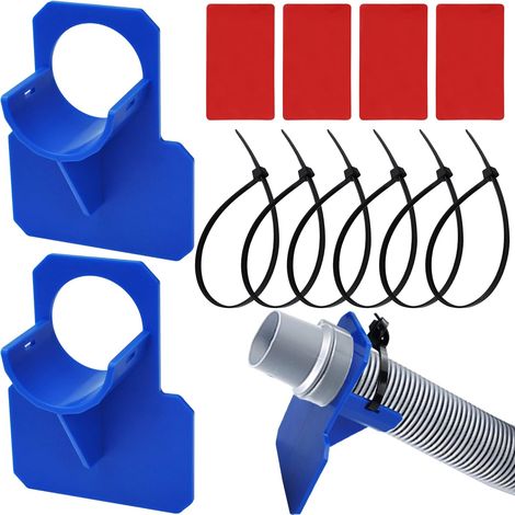 Poolschlauchhalter aus Kunststoff, Pool-Wasserrohrhalter für Aufstellpool, mit 4 Klebern und 6 Kabelbindern, verhindert das Abfallen des Schlauchs, reißfest (38mm)