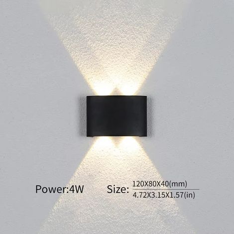 4W LED Wandlampe Außen Kaltweiß, IP65 Wetterfest, Moderne Up & Down Außenleuchte für Garten, Terrasse, Balkon und Fassade