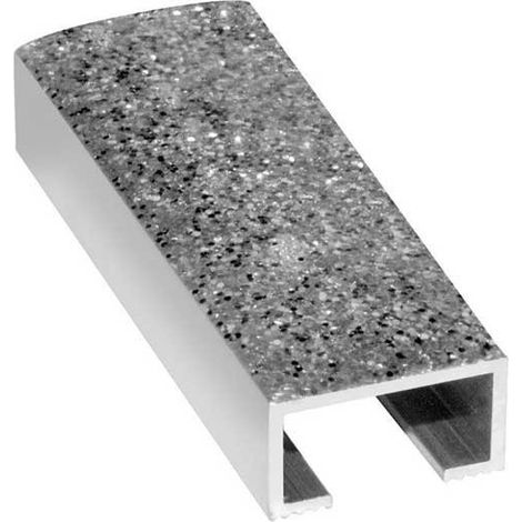Listello testa piatta in alluminio glitterato colorato 2 metri : Colore - Argento, Modello - 15X8MM