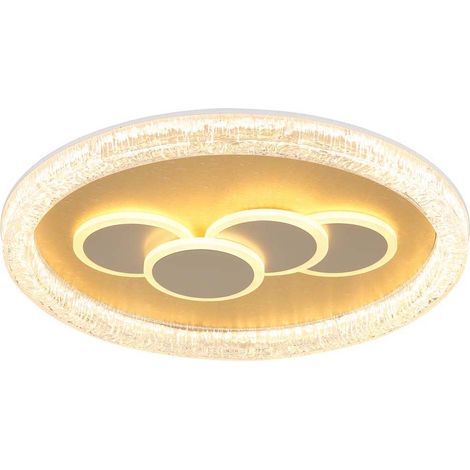 LED Deckenleuchte Deckenlampe Wohnzimmerlampe Metall weiß goldfarben L 49,5 cm