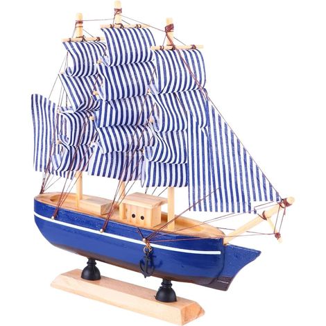 Modèle de Bateau Bois Décoration de Bureau Élégante pour Salon et Bureau (1/5)
