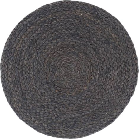 Napperons 4 pcs Gris foncé Plain 38 cm Rond Jute CFW403427 (1/4)