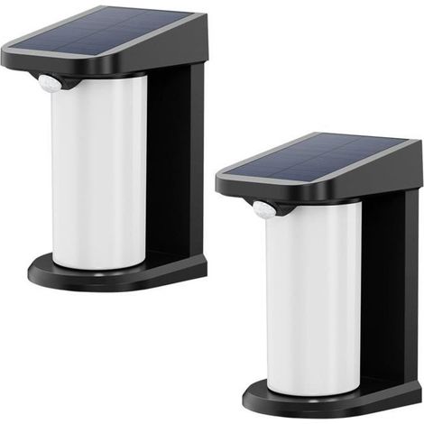 Lot de 2 projecteurs solaires - LUMISKY - LUSTY - H18 cm - Applique mural avec détecteur de mouvement - LED blanc (1/6)