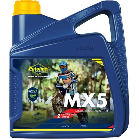 Olio Putoline 100% sintetico 2T per miscela MX 5 4L (AKC)