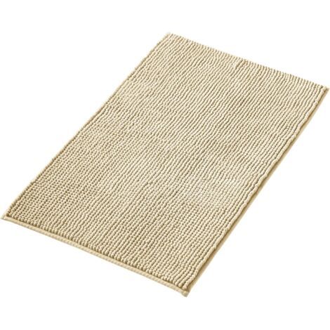Tapis de Bain Antidérapant en Chenille,Super Absorbant et Lavable en Machine,pour la Salle de Bain, Douche, Baignoire ou comme Tapis WC,Beige,40x60 cm (1/5)