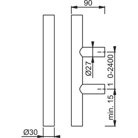 HOPPE E5011 - Maniglia a barra, in acciaio inox opaco, versione dritta, per porta di casa, 2010632