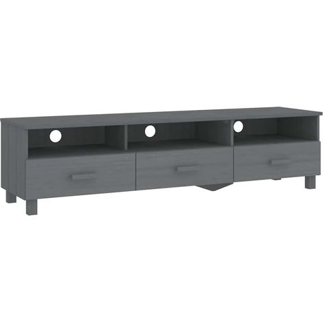 Meuble TV, Étagère TV, Meuble de Salon, Gris fonce 158x40x40 cm Bois de pin solide OIB2723E (1/4)