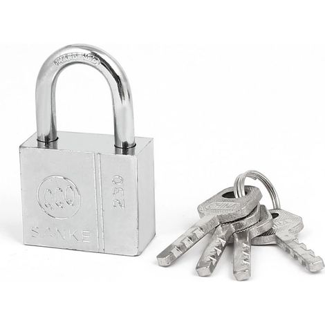 50 cm Höhe Metall Schäkel Sicherheit Messing Schloss Vorhängeschloss Silber Ton 3 Schlüsseln (1/2)
